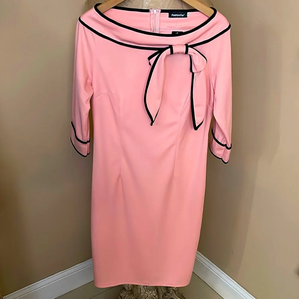 Fashion MIA Pink and Black Dress Size XL New With Tags - Picture 1 of 9